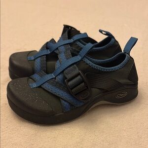 Chaco Black and Blue Water Shoes with Adjustable Straps